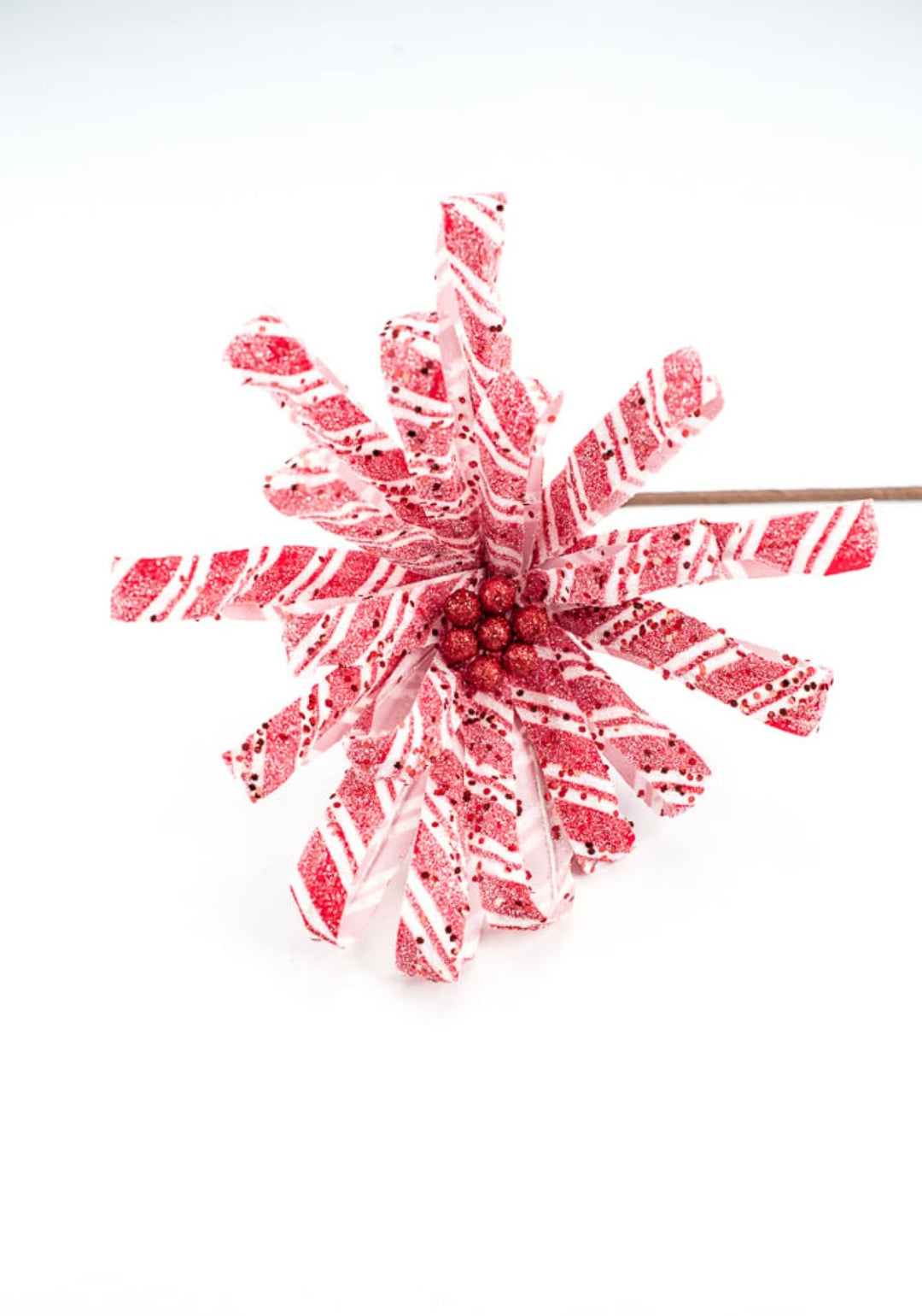 Red and white, shimmer ribbon poinsettia - Greenery Market86073RDWT