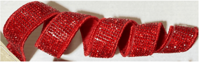 Red Bling Double - Sided Wired Ribbon - 1" - Greenery Market25 - 800 - 9