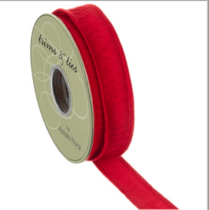 Red Dupion Wired Ribbon - 1" - Greenery MarketRW8310-RE