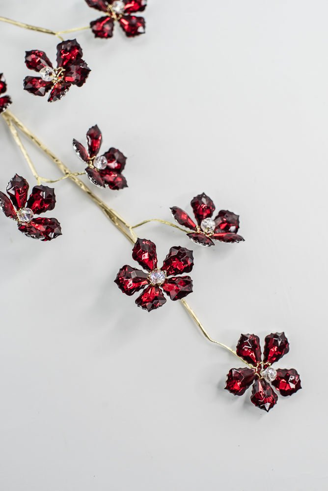 Red Flower Crystal Spray - 28" - Greenery MarketXA340R