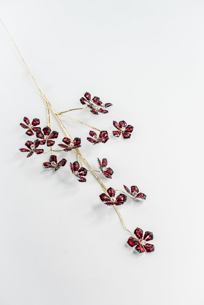 Red Flower Crystal Spray - 28" - Greenery MarketXA340R