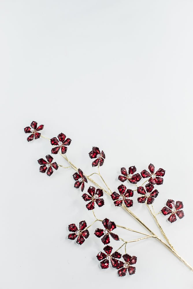 Red Flower Crystal Spray - 28" - Greenery MarketXA340R
