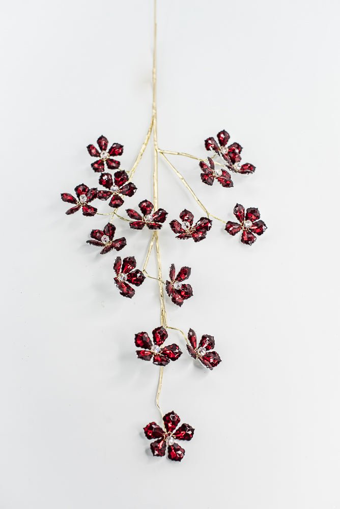 Red Flower Crystal Spray - 28" - Greenery MarketXA340R