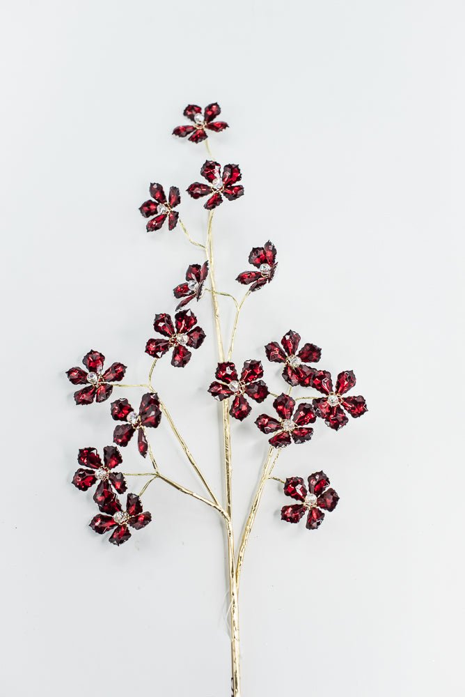 Red Flower Crystal Spray - 28" - Greenery MarketXA340R