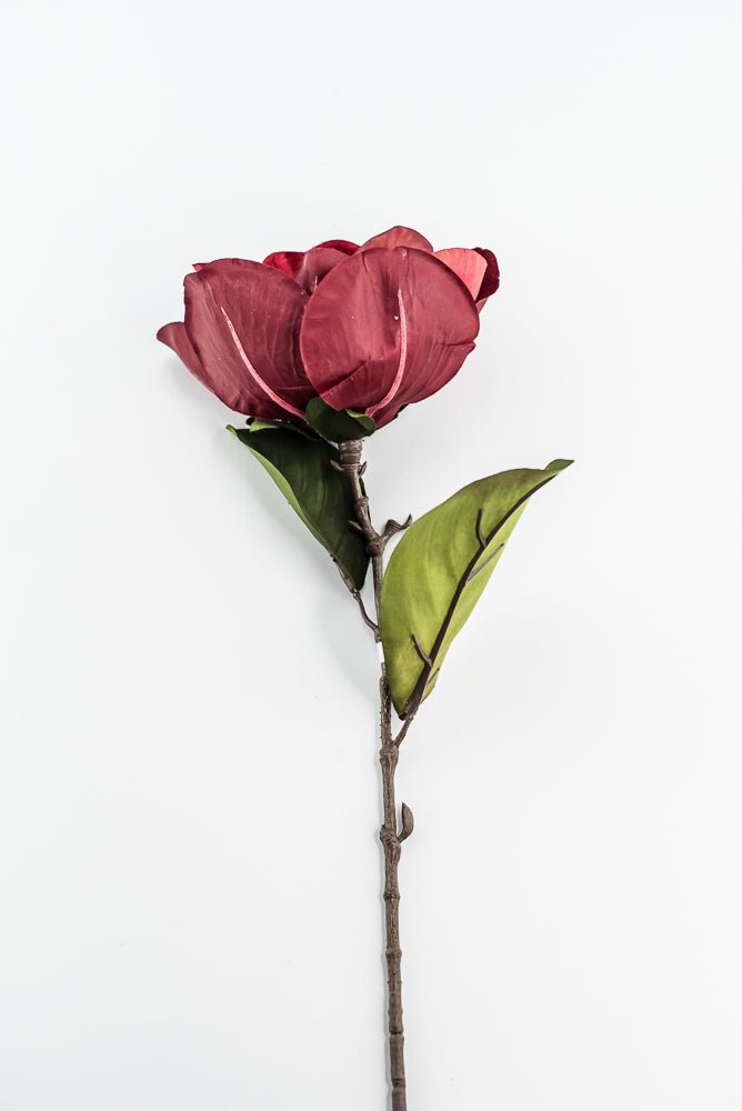 Red Glamour Velvet Magnolia Spray - 29" - Greenery MarketXF662R