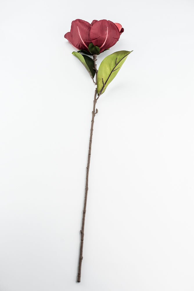 Red Glamour Velvet Magnolia Spray - 29" - Greenery MarketXF662R