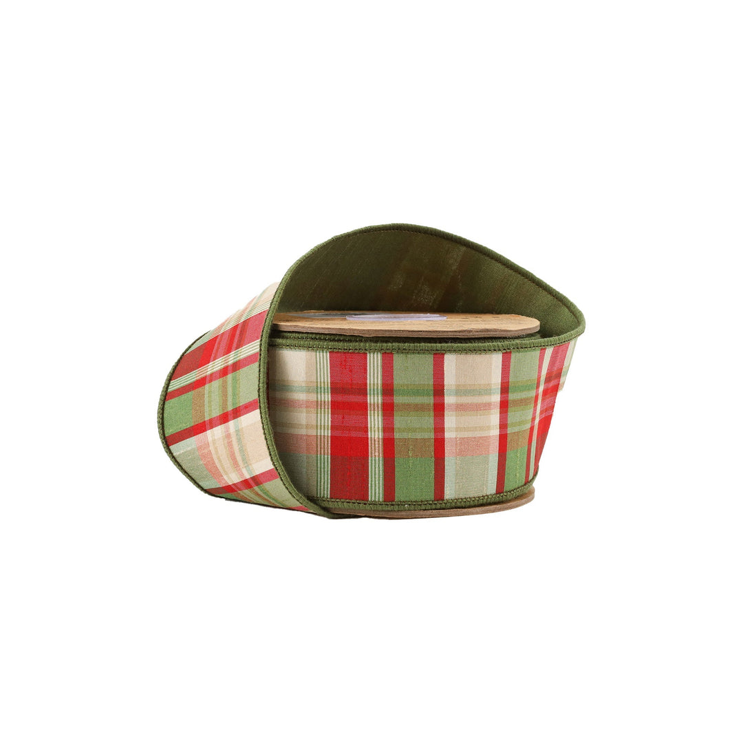 Red & Green Plaid Wired Ribbon - 2.5" - Greenery Market5600W - 036 - 63E