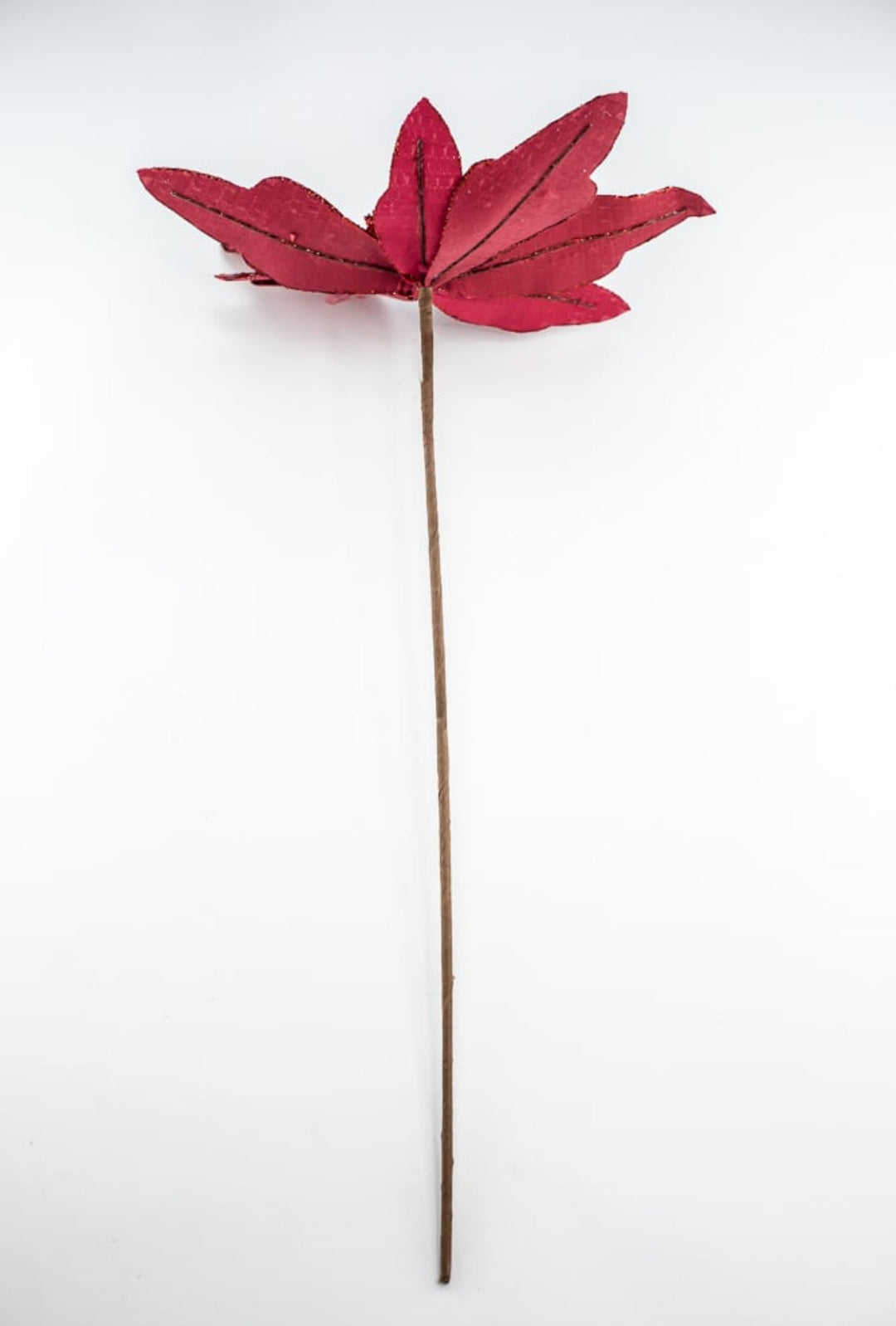 Red mirrored poinsettia stem - Greenery MarketSeasonal & Holiday DecorationsMTX70412 RED