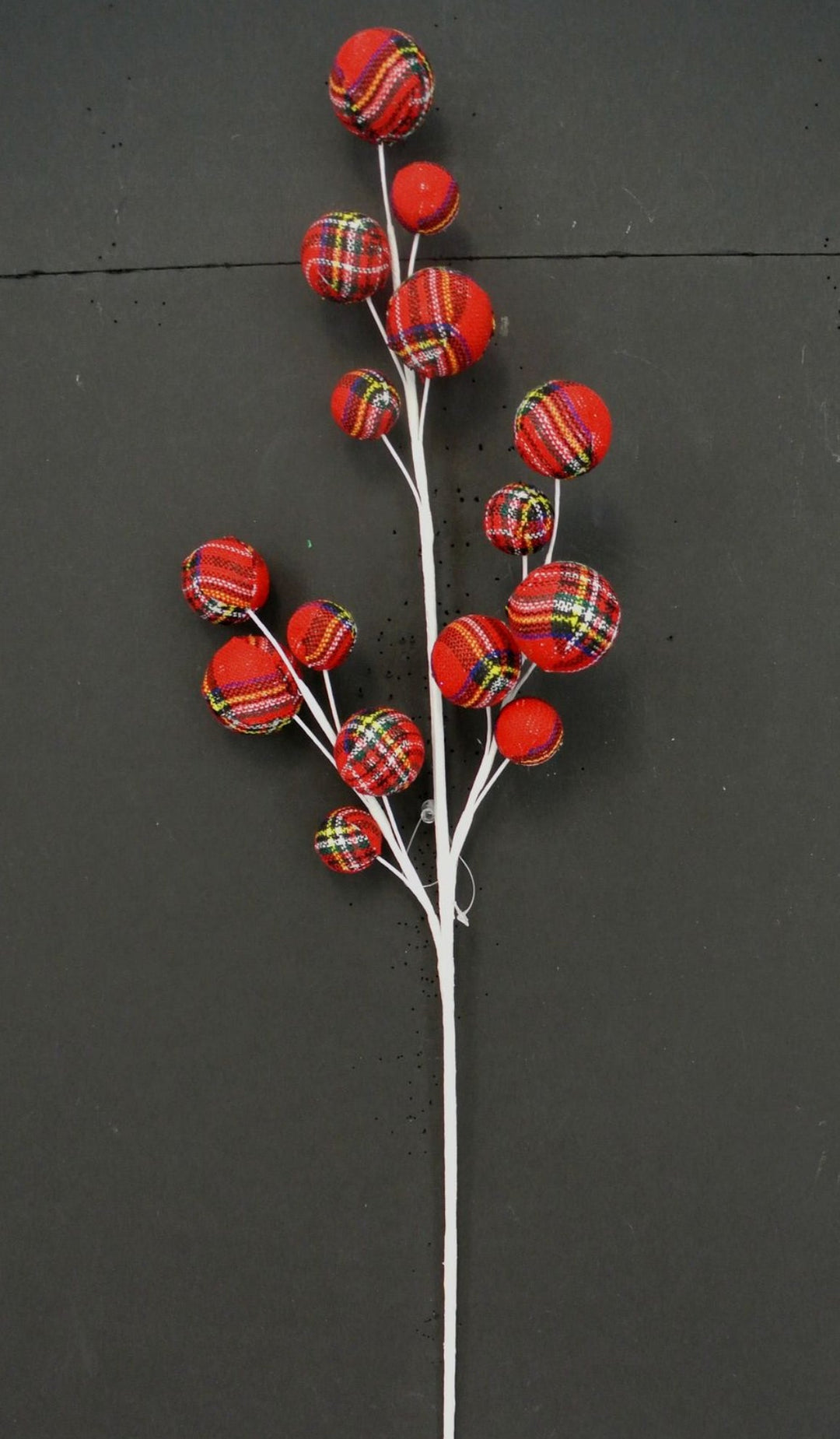 Red Plaid Ball Spray - Greenery Market40325 - RD