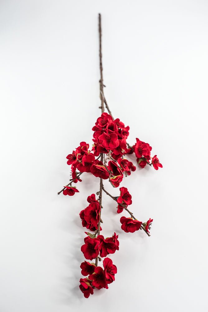 Red velvet cherry blossom flowers spray 36” - Greenery Marketartificial flowersXF656 - R