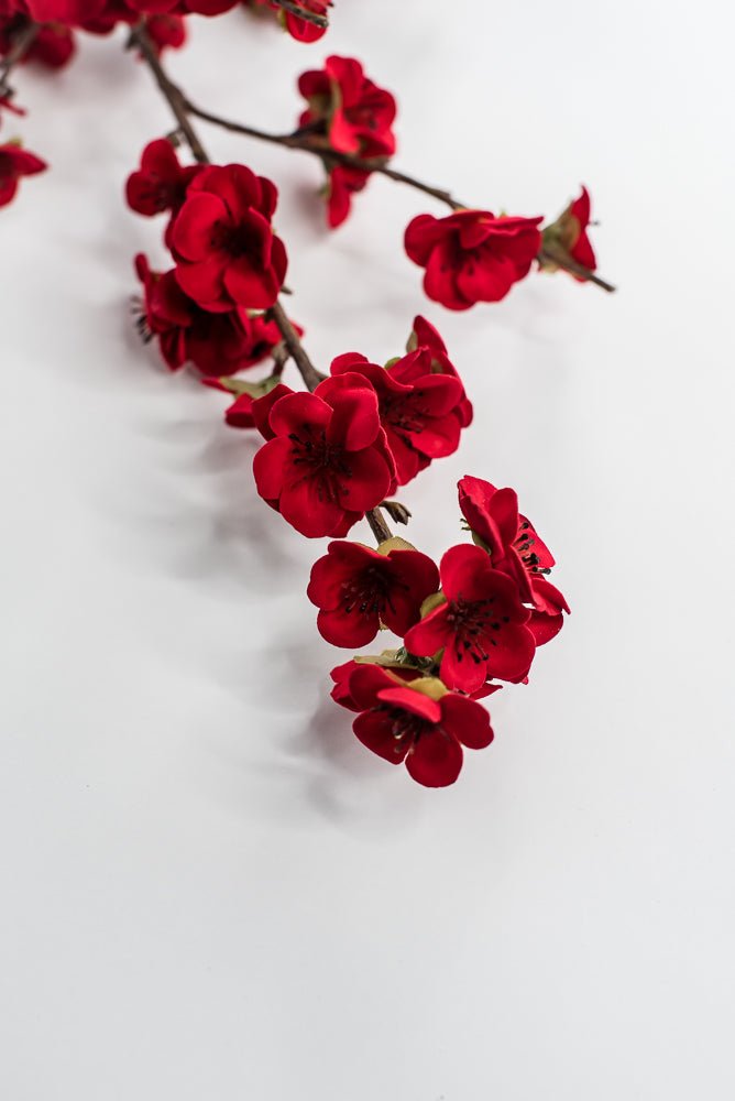 Red velvet cherry blossom flowers spray 36” - Greenery Marketartificial flowersXF656 - R