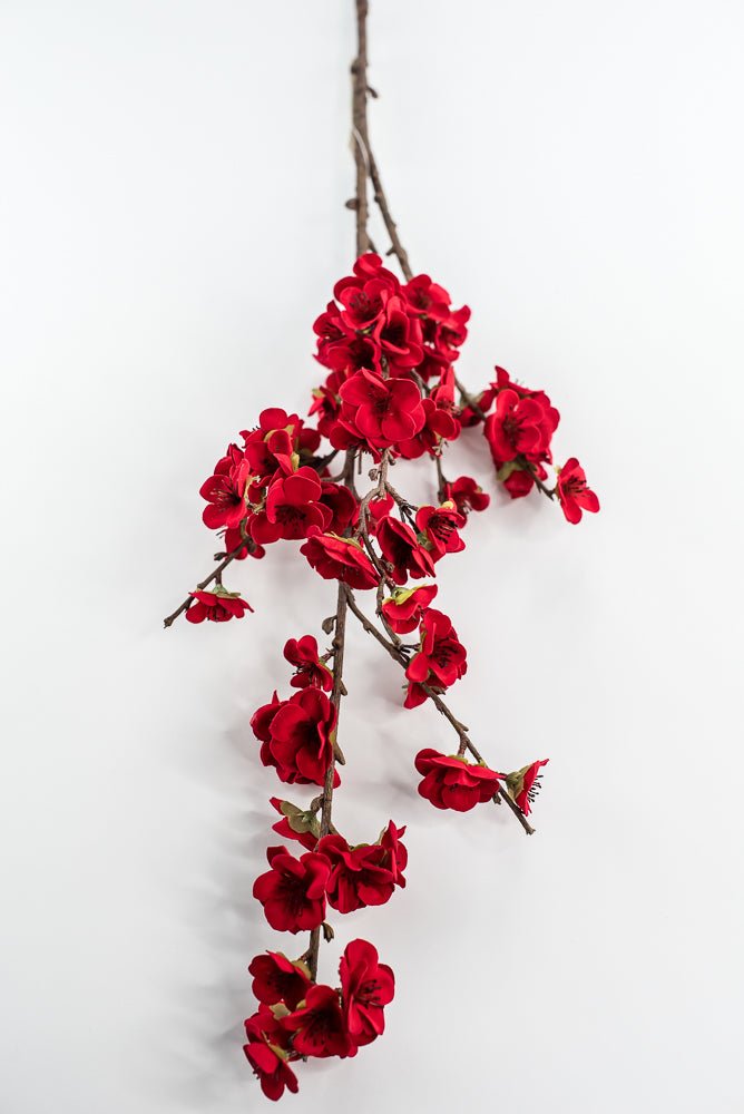 Red velvet cherry blossom flowers spray 36” - Greenery Marketartificial flowersXF656 - R
