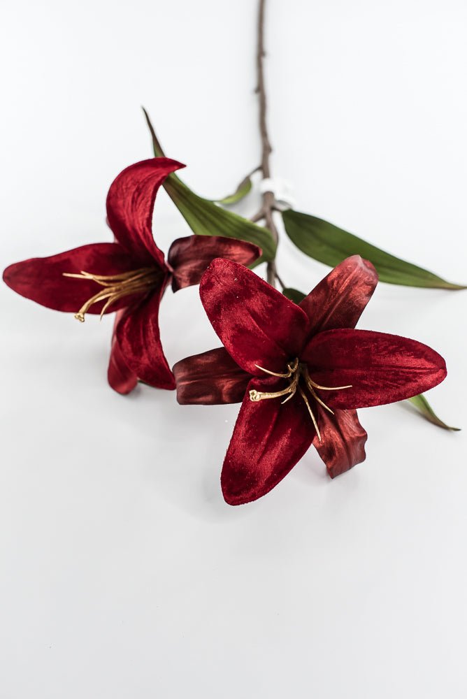 Red velvet lily flowers spray 24” - Greenery Marketartificial flowersXF659 - R