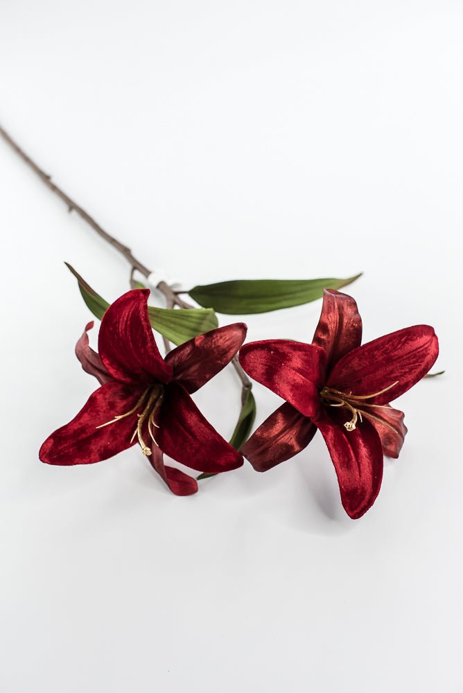 Red velvet lily flowers spray 24” - Greenery Marketartificial flowersXF659 - R
