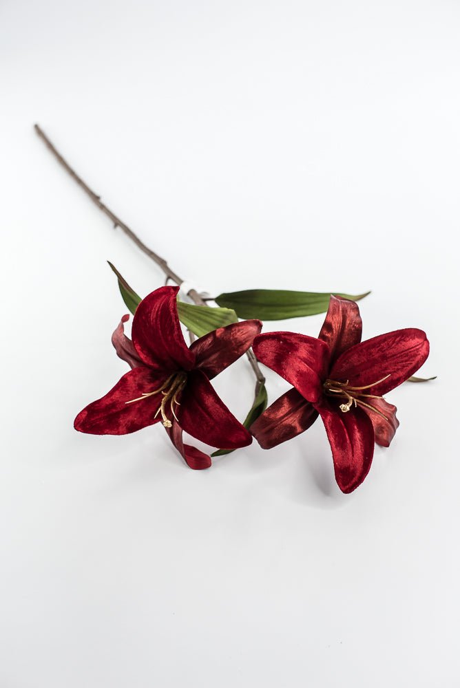 Red velvet lily flowers spray 24” - Greenery Marketartificial flowersXF659 - R