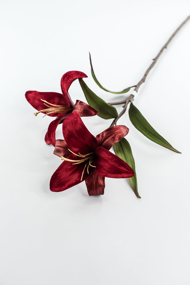 Red velvet lily flowers spray 24” - Greenery Marketartificial flowersXF659 - R