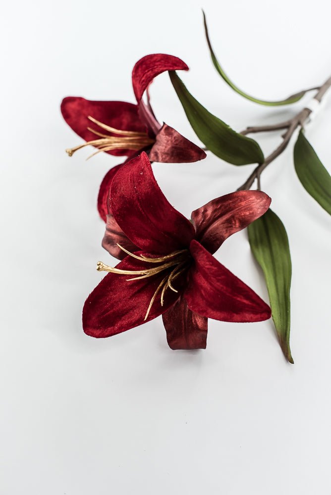 Red velvet lily flowers spray 24” - Greenery Marketartificial flowersXF659 - R
