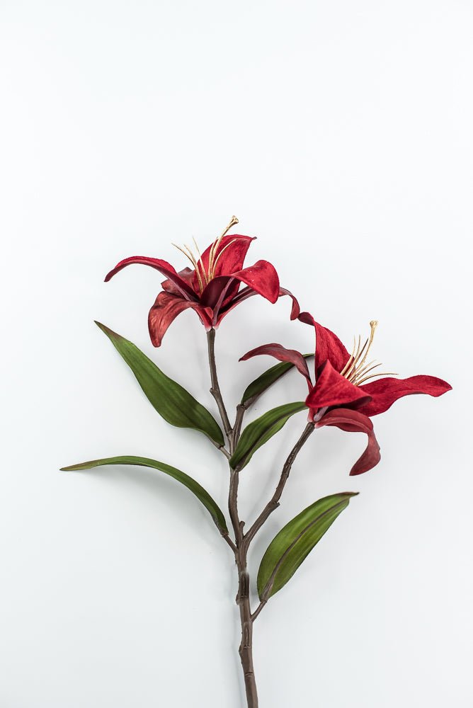 Red velvet lily flowers spray 24” - Greenery Marketartificial flowersXF659 - R