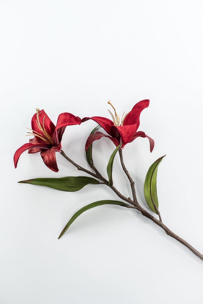 Red velvet lily flowers spray 24” - Greenery Marketartificial flowersXF659 - R