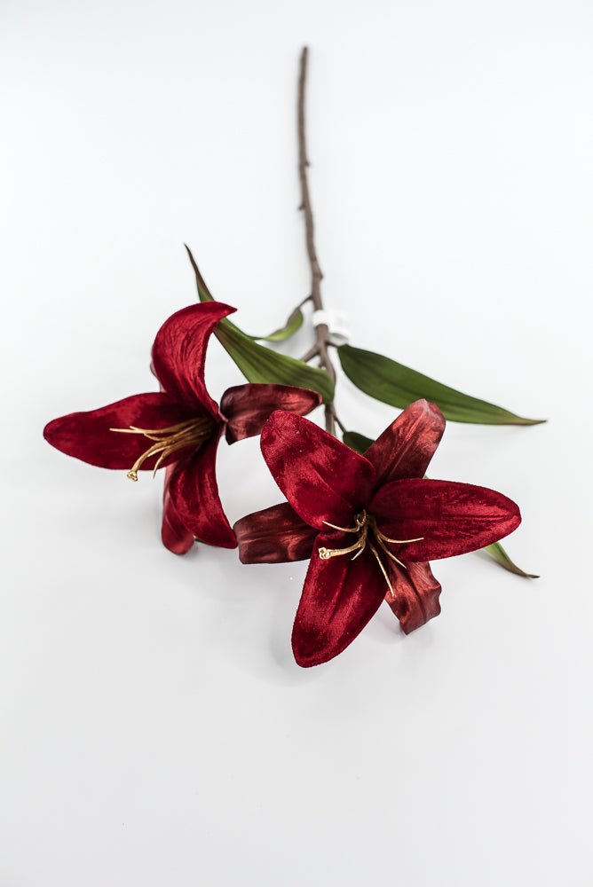 Red velvet lily flowers spray 24” - Greenery Marketartificial flowersXF659 - R