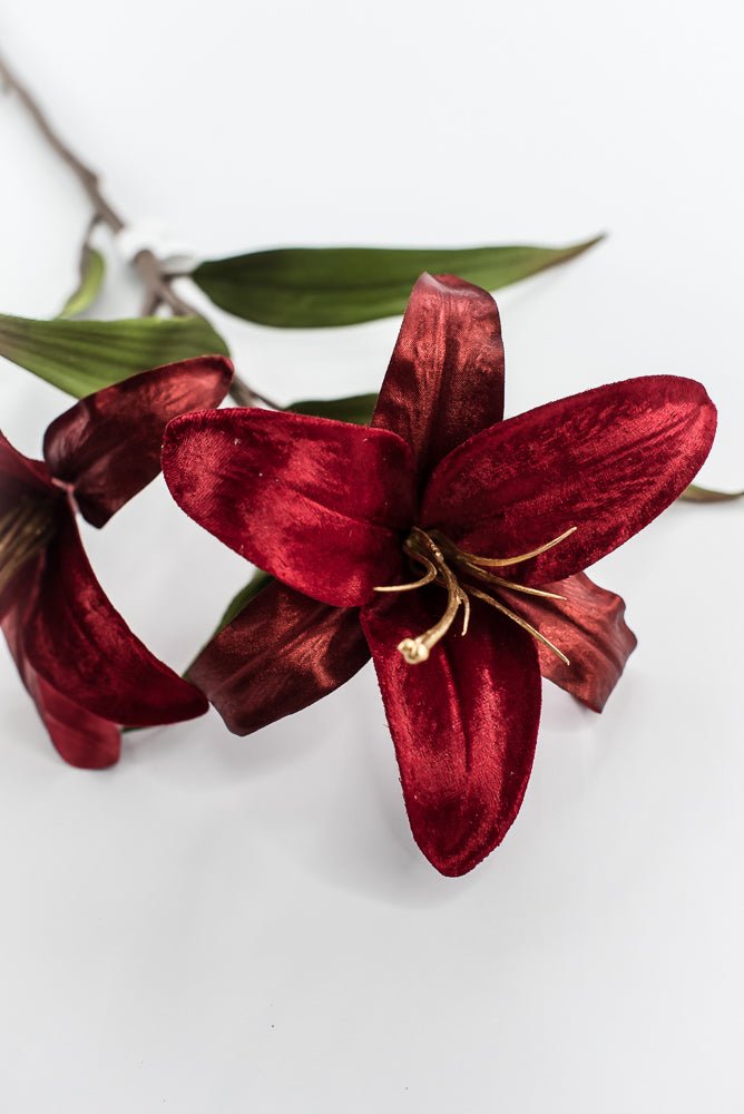 Red velvet lily flowers spray 24” - Greenery Marketartificial flowersXF659 - R