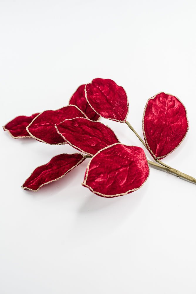 Red Velvet Magnolia Leaf Spray - 27.5" - Greenery MarketXF672R