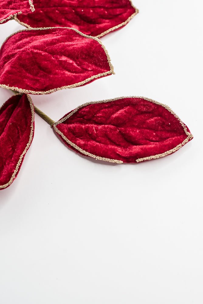 Red Velvet Magnolia Leaf Spray - 27.5" - Greenery MarketXF672R