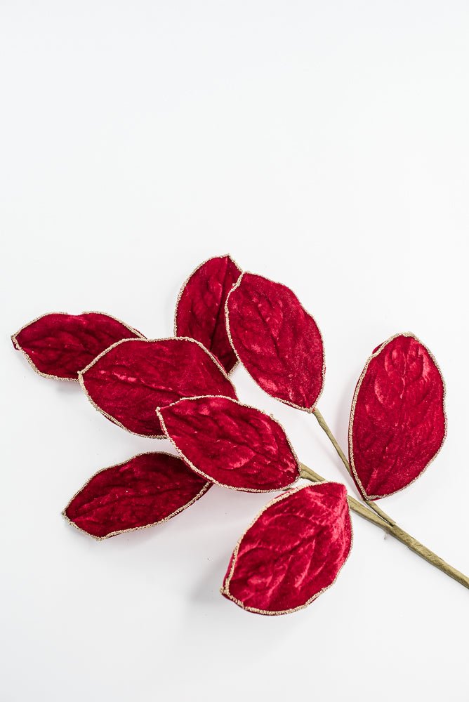 Red Velvet Magnolia Leaf Spray - 27.5" - Greenery MarketXF672R