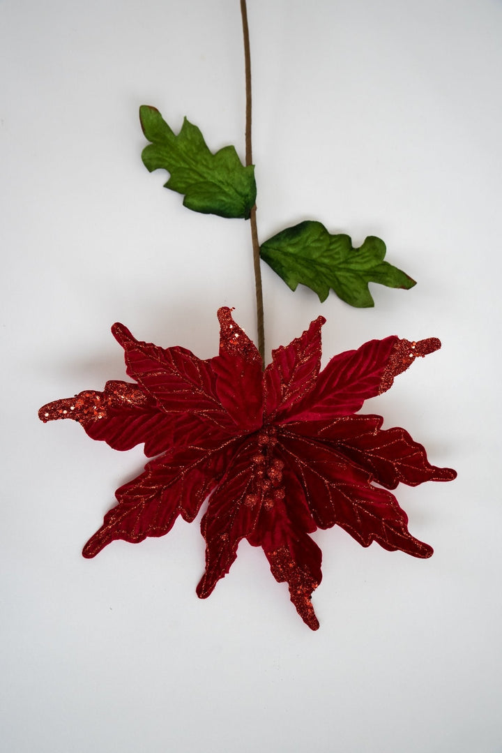 Red Velvet poinsettia stem - Greenery Market83089RD