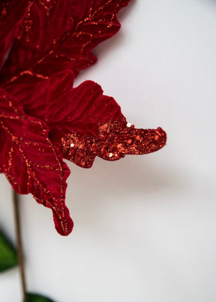 Red Velvet poinsettia stem - Greenery Market83089RD