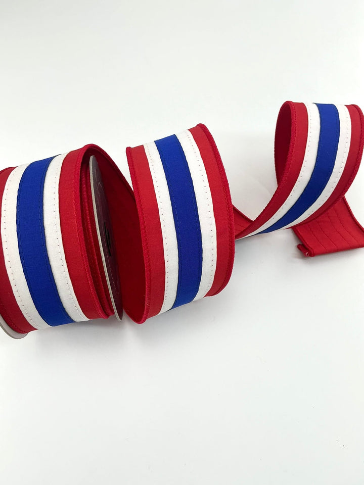 Red, White, And Blue 2.5” farrisilk wired ribbon - Greenery MarketRibbons & TrimSR121 - 32