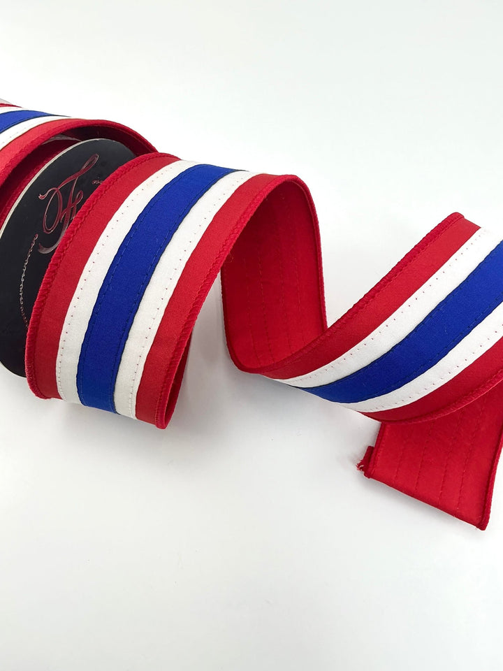 Red, White, And Blue 2.5” farrisilk wired ribbon - Greenery MarketRibbons & TrimSR121 - 32