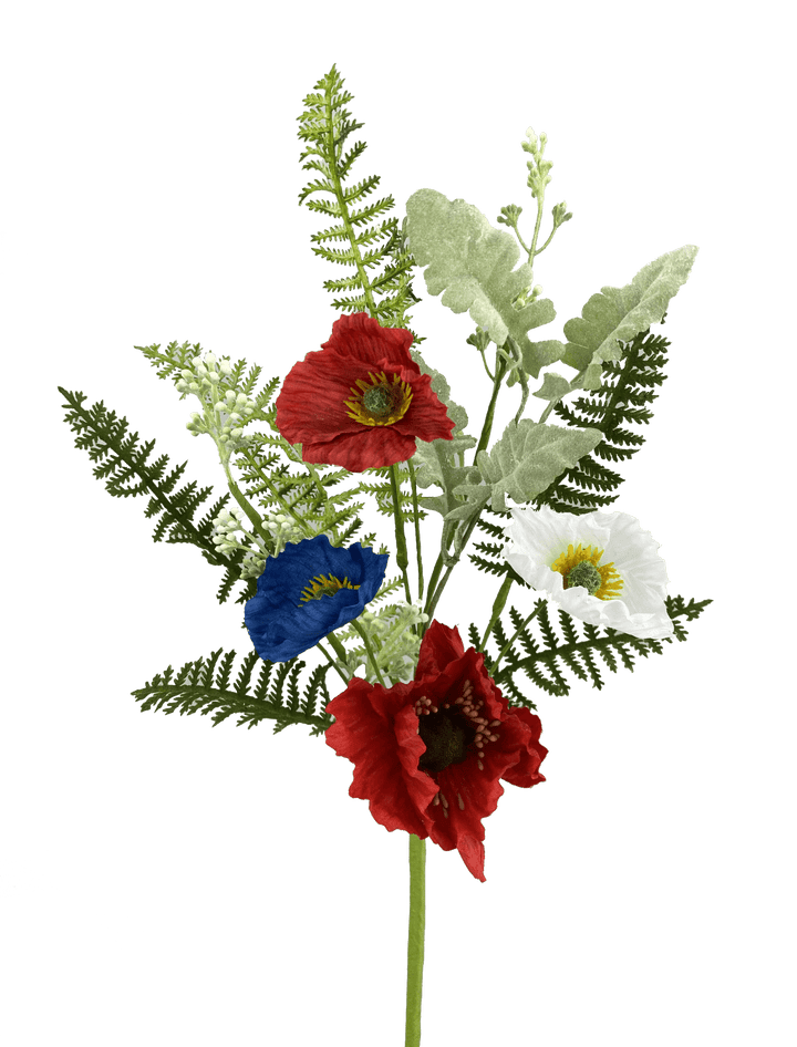 Red, White, And Blue Poppy Fern Pick - Greenery Market74204SP16