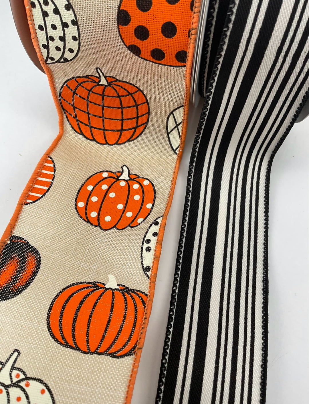 Ribbon bow bundle - patterned pumpkins x 2 - Greenery MarketRibbons & TrimPatternpumpx2