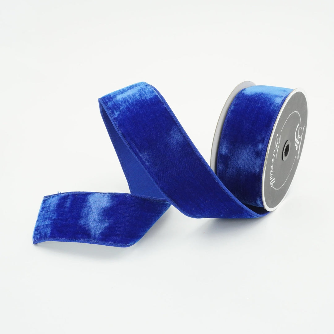 Royal Blue Velvet Farrisilk Wired Ribbon - 2.5" - Greenery MarketRibbons & TrimRG803 - 26