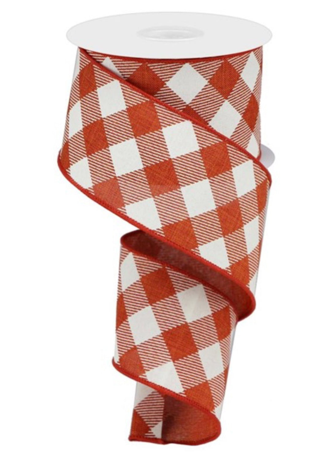 Rust and cream check wired ribbon - Greenery MarketWired ribbonRGA127474