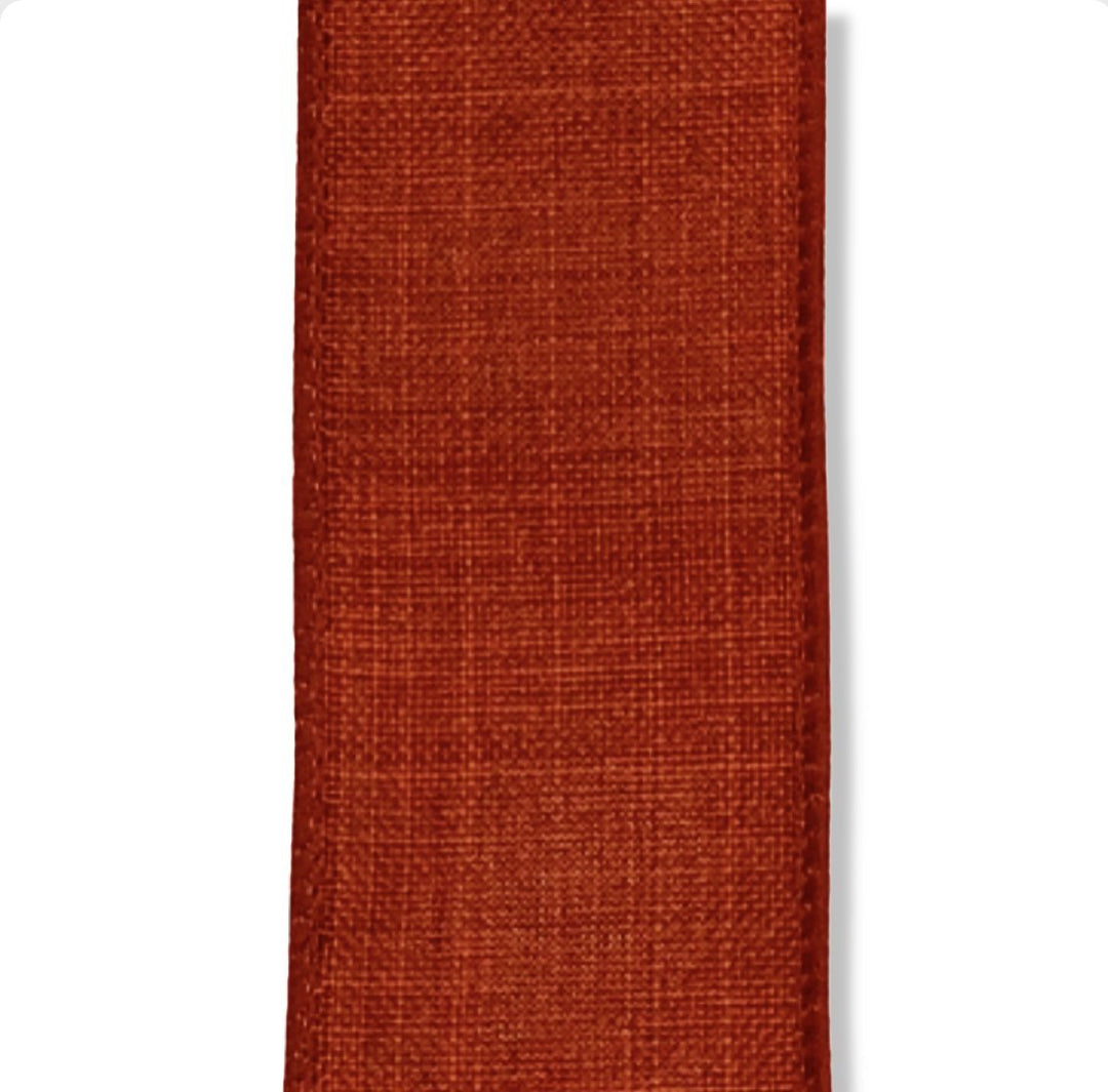 Rust solid poly linen ribbon 1.5” - Greenery MarketWired ribbonx314809 - 31
