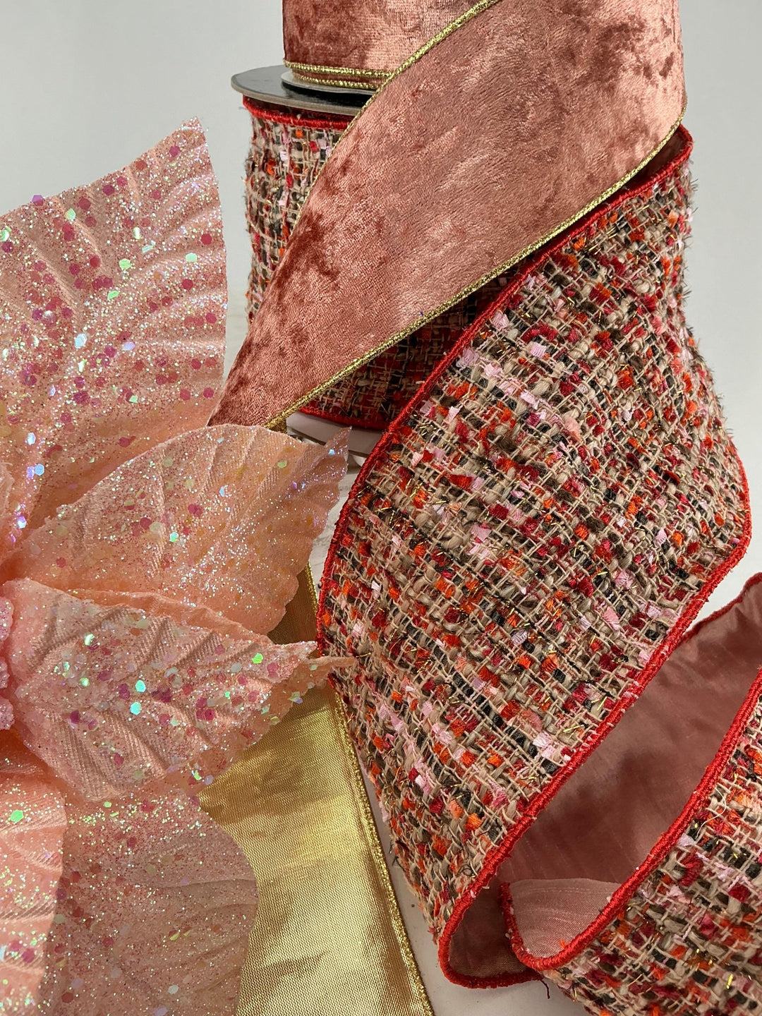 Rust tweed wired ribbon 4” - Greenery MarketRibbons & Trim138139