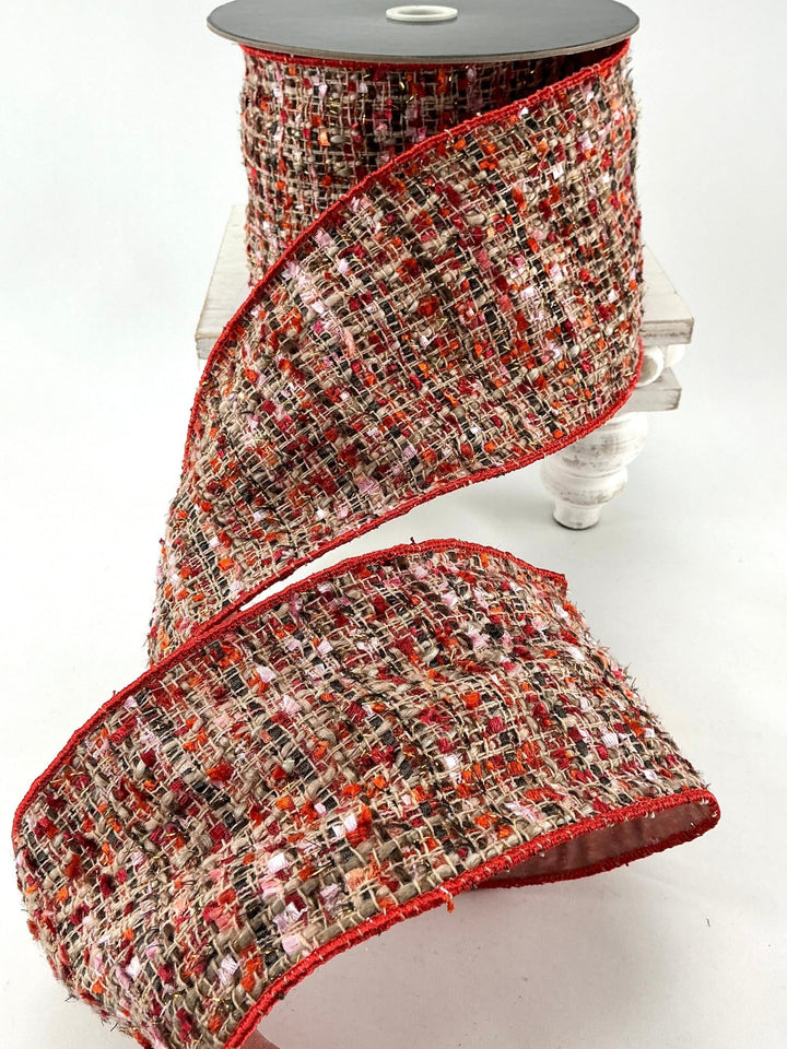 Rust tweed wired ribbon 4” - Greenery MarketRibbons & Trim138139