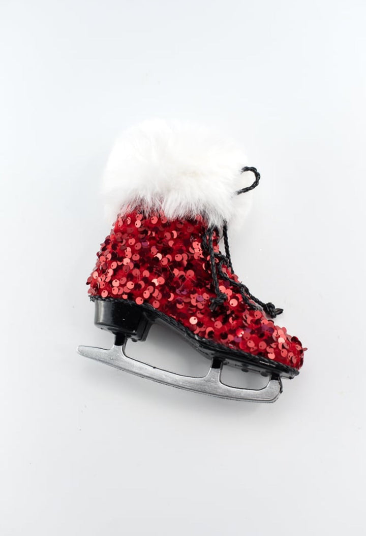 Sequin ice skate ornament - 6.75” - Greenery Market40115