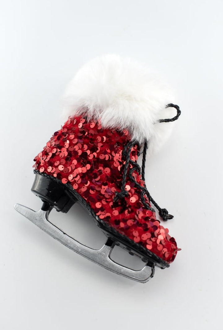 Sequin ice skate ornament - 6.75” - Greenery Market40115