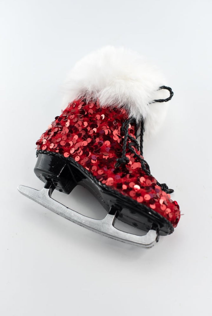 Sequin ice skate ornament - 6.75” - Greenery Market40115