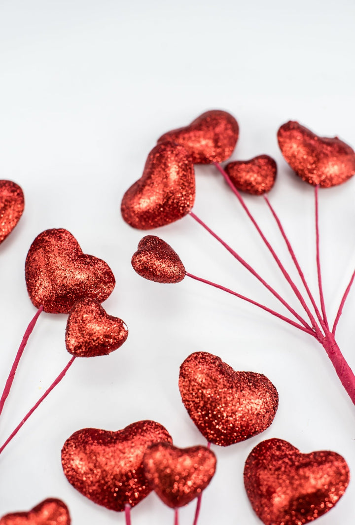 Set of 6 Red Heart Valentine’s Picks - Greenery MarketPicks64826