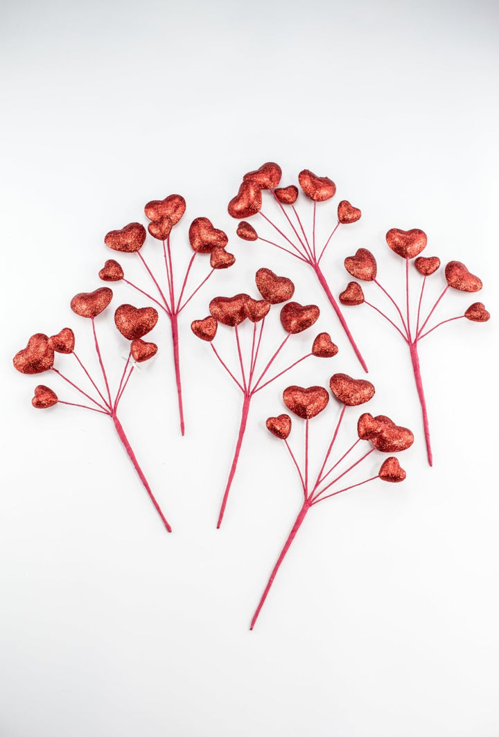 Set of 6 Red Heart Valentine’s Picks - Greenery MarketPicks64826