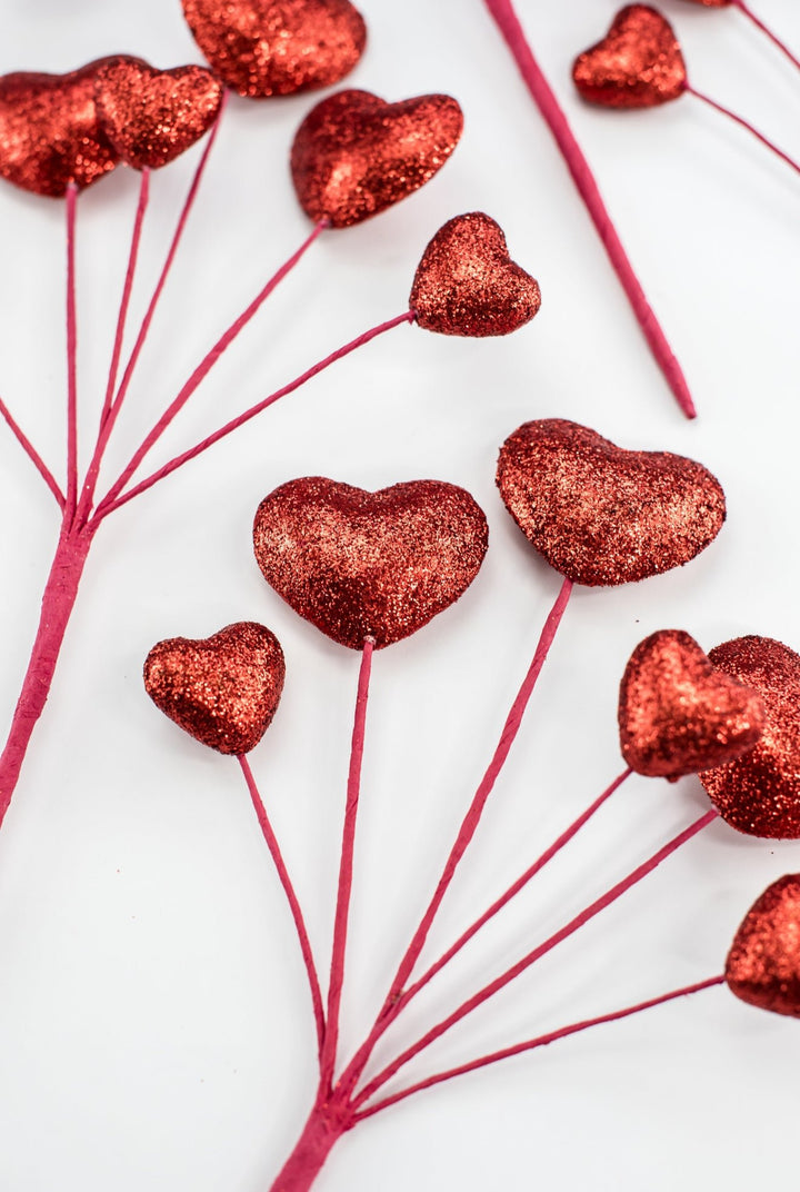 Set of 6 Red Heart Valentine’s Picks - Greenery MarketPicks64826