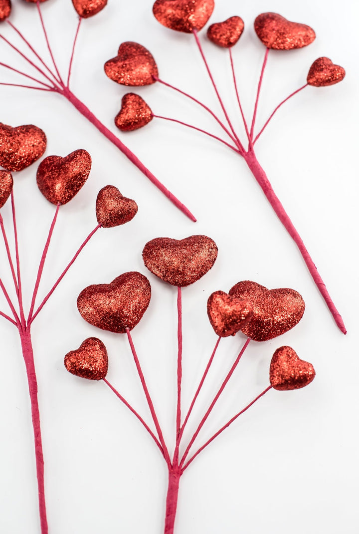 Set of 6 Red Heart Valentine’s Picks - Greenery MarketPicks64826
