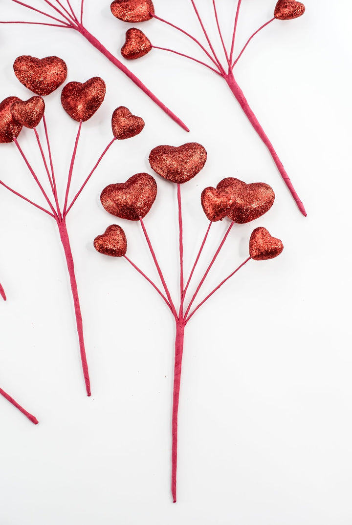 Set of 6 Red Heart Valentine’s Picks - Greenery MarketPicks64826