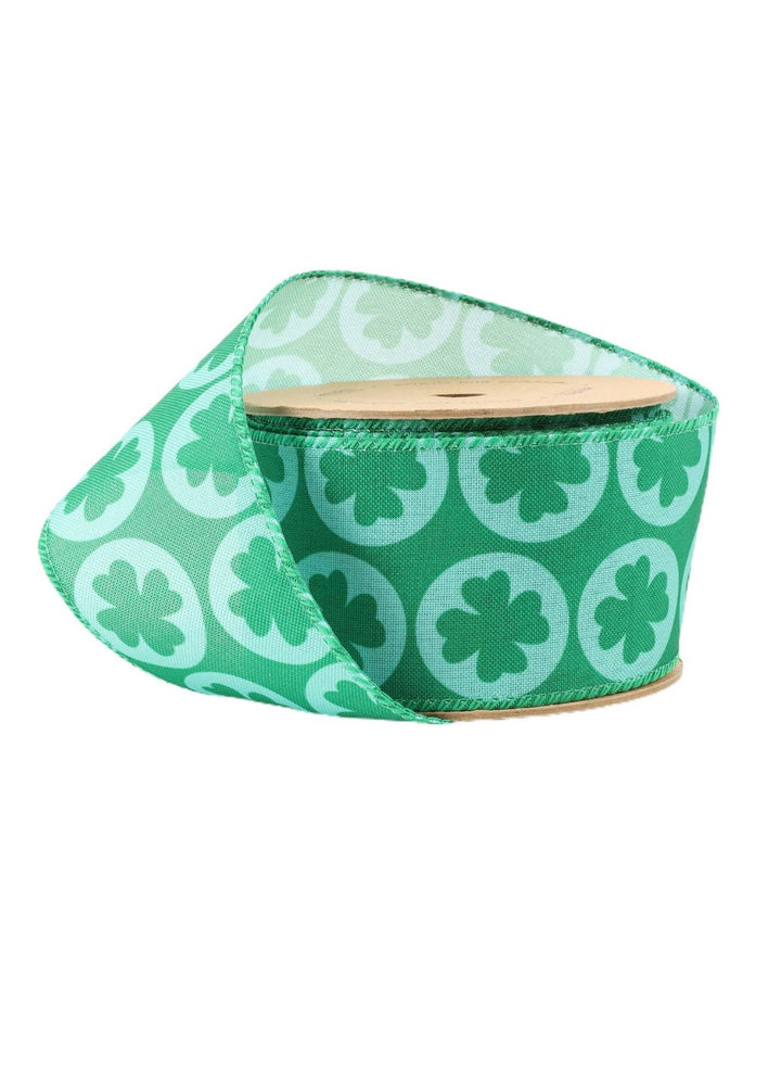 Shamrock St Patrick’s day wired Ribbon 2.5” - Greenery MarketWired ribbon9211W - 580 - 63E