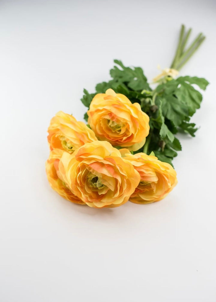 Silk Ranunculus bundle - yellow orange - Greenery Marketartificial flowers84318-OR