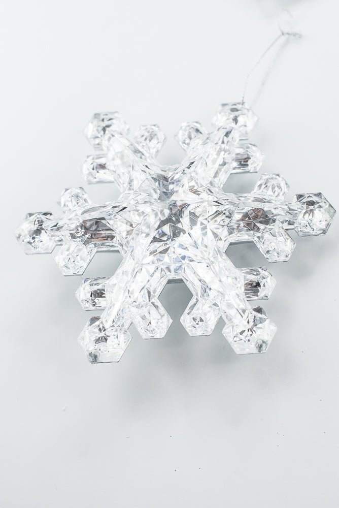 Silver Faux Crystal Style Snowflake Ornament - Greenery Market85953SV
